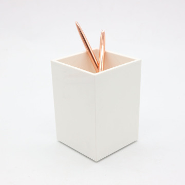 Modern Square Marble Acrylic Pen Holder & Desk Organizer