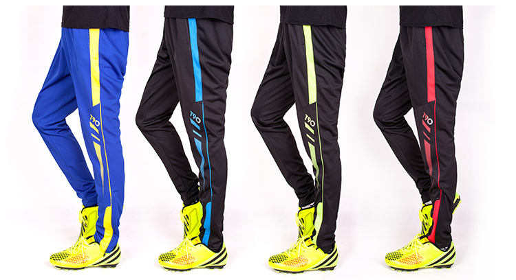 Wholesale mens track pants zipper pocket trousers football training long pants for running