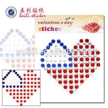 heart shape acryl sticker/heart flag sticker/free logo laptop stickers for valentine'sday