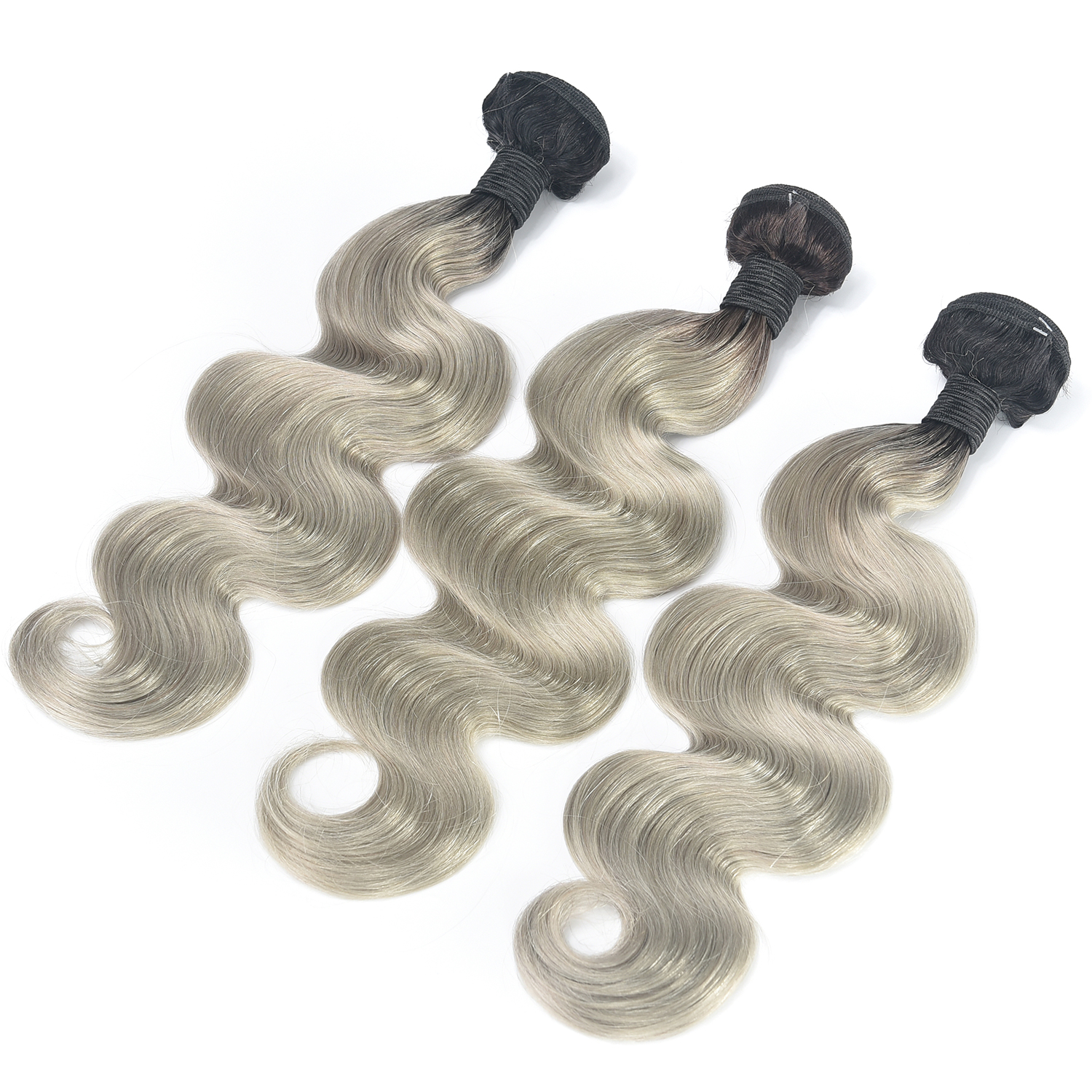 2019 China Factory Wholesale 10A Ombre Color 1b/grey Brazilian Hair Bundles Body Wave Virgin Human Hair