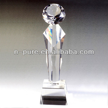 Clear Crystal Diamond Trophy