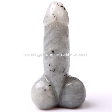 Rainbow moonstone carved gemstone penis