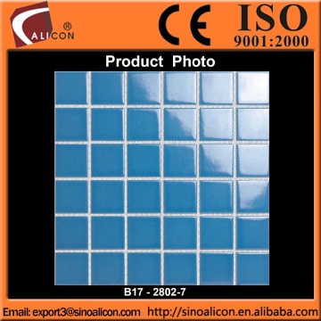 glossy blue square mosic tiles