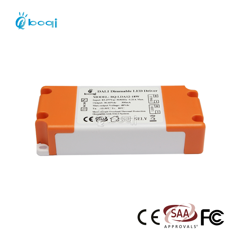 boqi DALI dimmable led driver 42v 400ma 18w dimming led driver with CE SAA