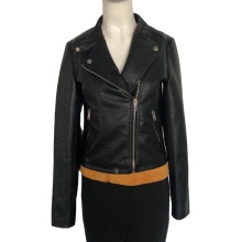 Fashion short women pu leather jacket ladies black small leather jacket women black coat ladies jackets