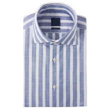 Pale Blue Wide Stripe Tuxedo Shirt
