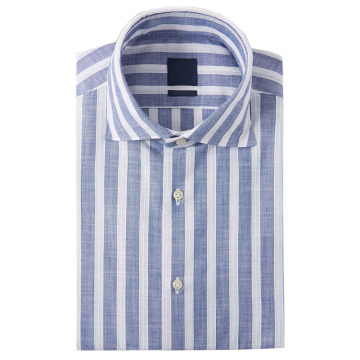 Pale Blue Wide Stripe Tuxedo Shirt
