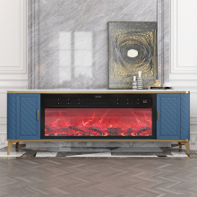 Smart Marble top fire place tv stand
