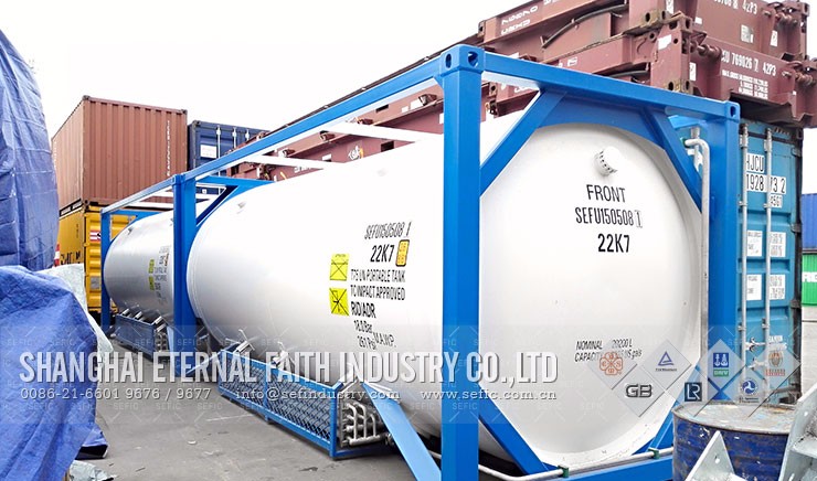 T75 ASME standard LOX LIN LAR LNG LCO2 iso tank container 20ft