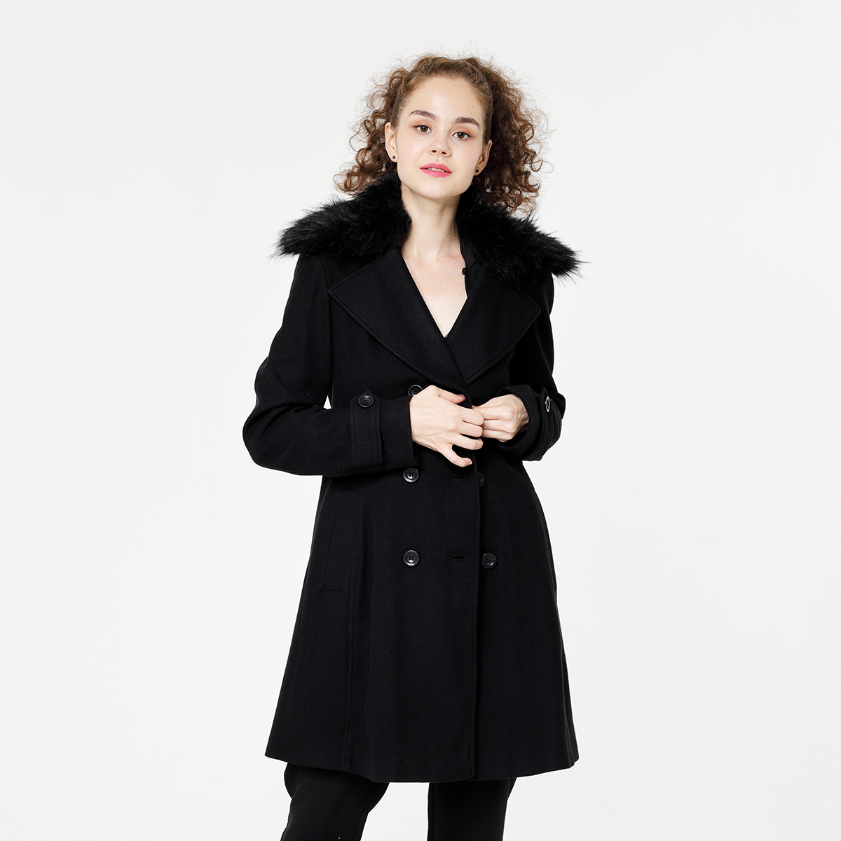 Lady's long woolen coat