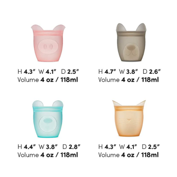 Zip Top Reusable 100% Silicone Baby Containers