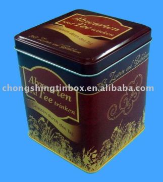 Square tea tin can/Coffee tin box