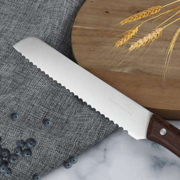 8 INCH BREAD KNIFE with WOOD HANDLE