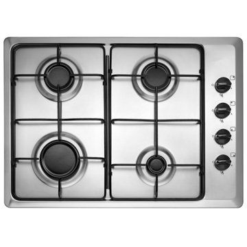 Cuisinière à 4 brûleurs en acier inoxydable