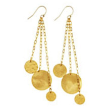 Strands chains drop earring with gold plated and roundness