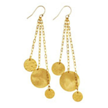 Strands chains drop earring with gold plated and roundness