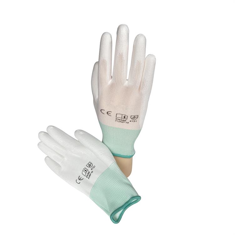 XS/S/M/L/XL/XXL Size Polyester Liner PU Coated Cleanroom Antistatic ESD Work Gloves