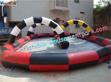 Commercial Grade 0.55mm Pvc Tarpaulin Inflatable Race Track Sports Games For Rent