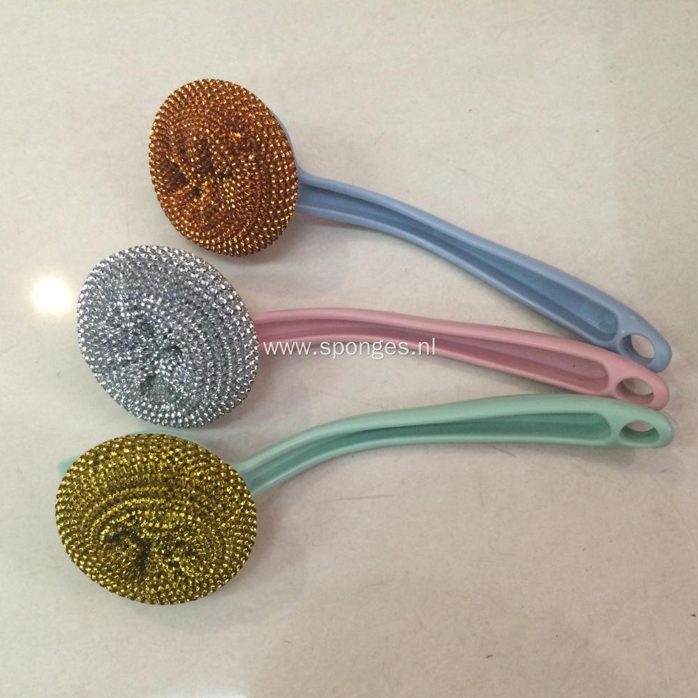 Steel wire cleaning ball handle kitchen item