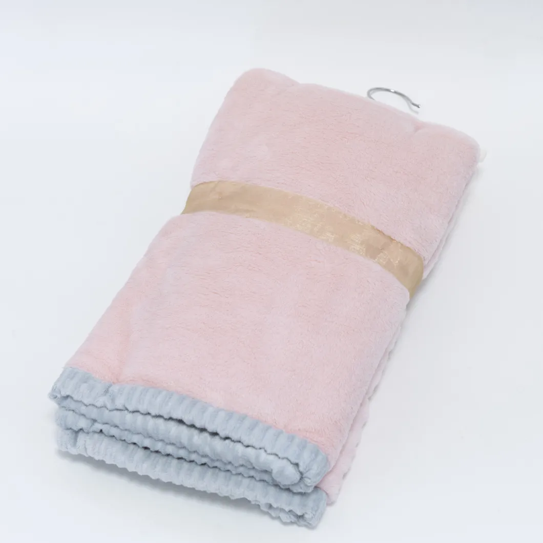 Wholesale Super Soft 100% Polyester Minky DOT Baby Blanket for Newborn