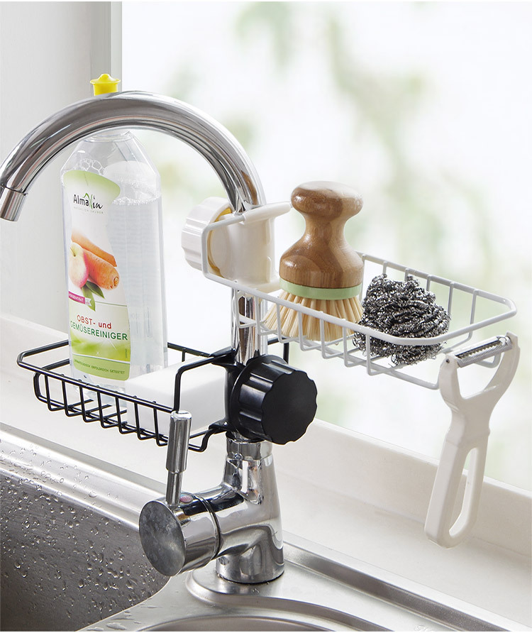 একক-স্তর স্টেইনলেস স্টীল কল স্টোরেজ রাক Single-Tier Stainless Steel Faucet Storage Rack