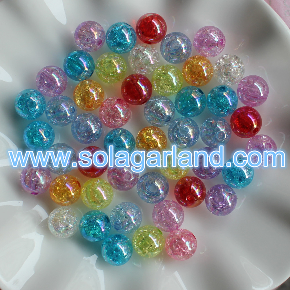 AB Color Plating Crystal Crack Beads