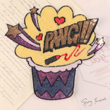 Cool Computer Embroidered Large Sequin Iron-on Patches for Clothing