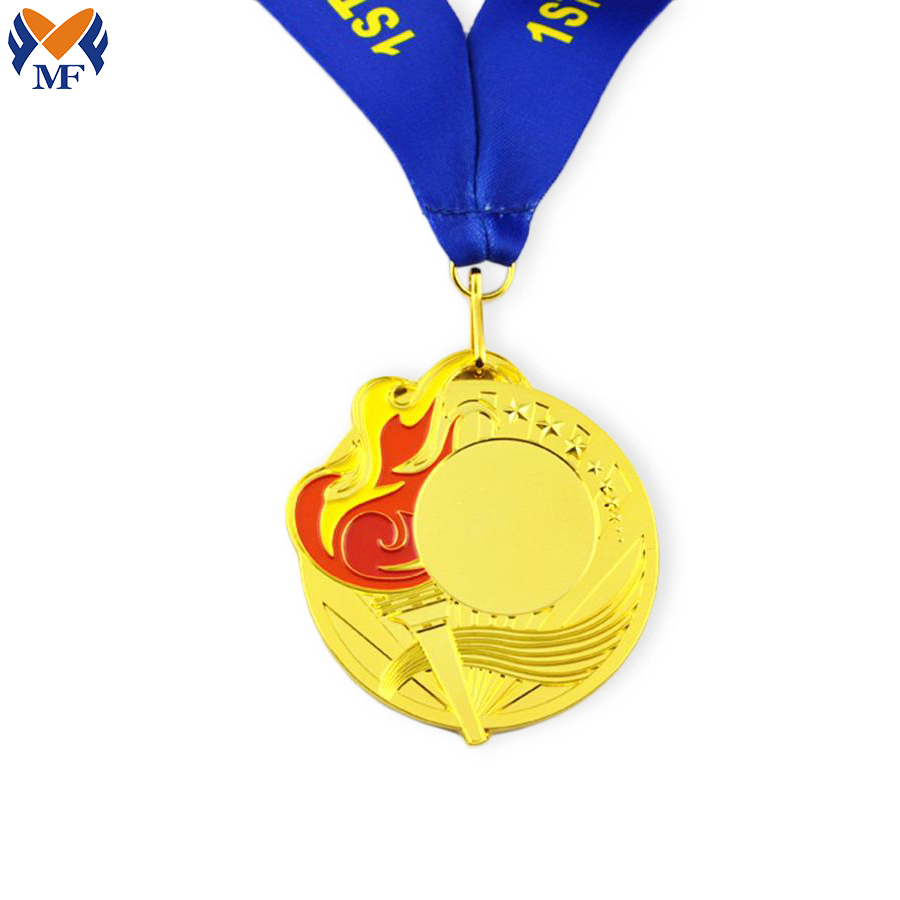 Medalha personalizada de ouro amarelo de metal por atacado