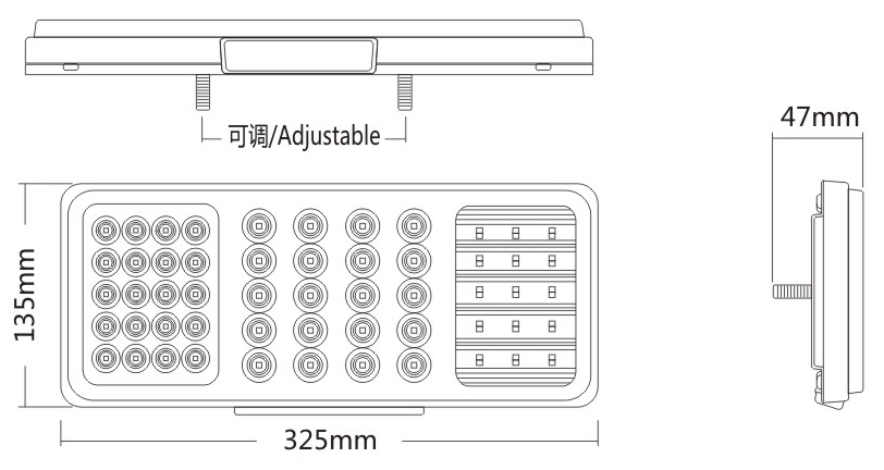 24V 55 LEDS IP67 ماء شاحنة خلفي الضوء