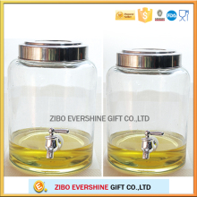 with matel lid and tap glass beverage dispenser glass jar
