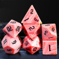 Malachite Gemstone DND Dice Set with Case, 7PCS Handmade Stone Dice Set for Dungeons and Dragons Tabletop Games