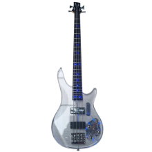4-String Blue LED Light Acrylic Electric Bass Guitar