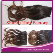 wet and wavy clip in hair extensions,two tone colro hiar extension , human hair clip in,