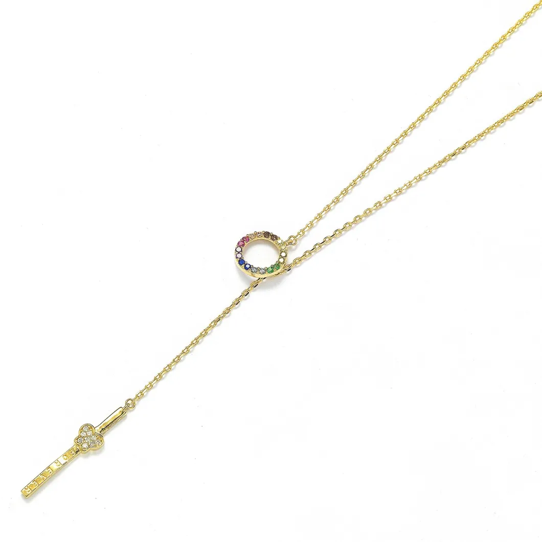 Fashion Jewelry 925 Silver Gold Plating Long Necklace Jewelry Gift