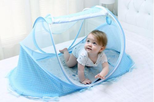 babybed muggen bednet met muziek