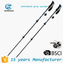 Ninghai Supersun wholesale flip lock antishock grip mountaineering trekking pole