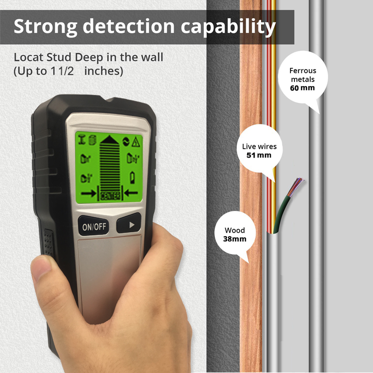 5-in-1 Muti-function With Backlight LCD Display Electronic Wall Beam Scanner Stud Center Finder