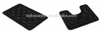 2 pieces set black PP BATHMATS SET