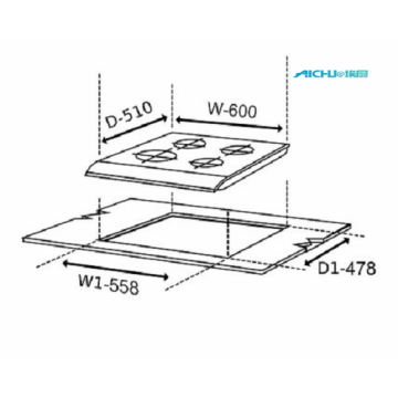 Glen Auto Ignition Glass Hob 4 Quemadores