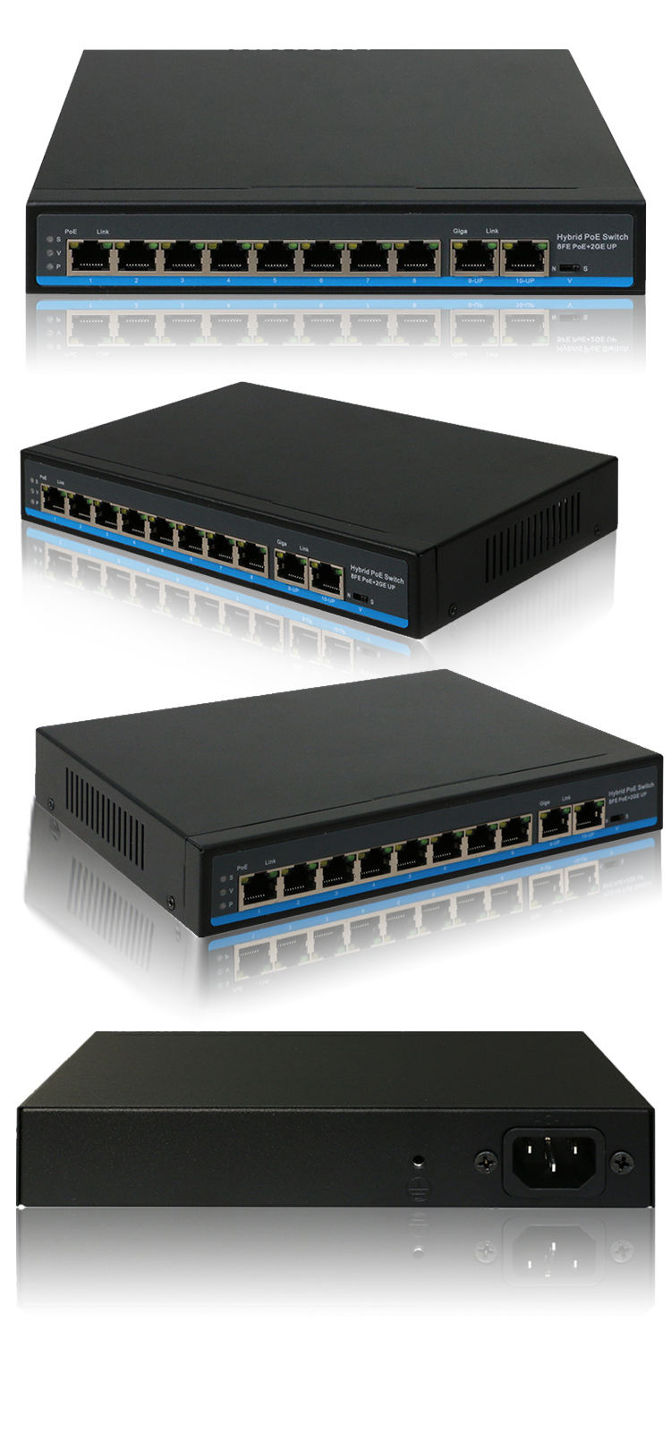 Power over Ethernet 48V 4 5 6 8 10 16 24 48 Anschluss Gigabit CCTV-Kamera-Sicherheitssystem PoE-Netzwerk-Ethernet-Switches für IP-Kamera