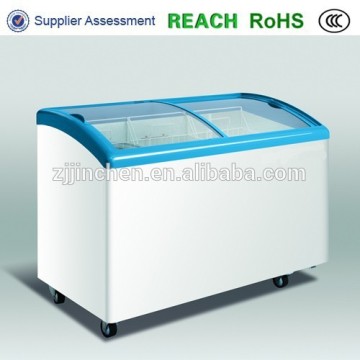Chest freezer glass door injected outer frame and glass