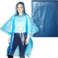 Blauwe kleuren wegwerp PE regen oncho