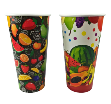 Doble PE 20oz Cold Drink Cups with Lids - Disposable Paper Beverage Cups