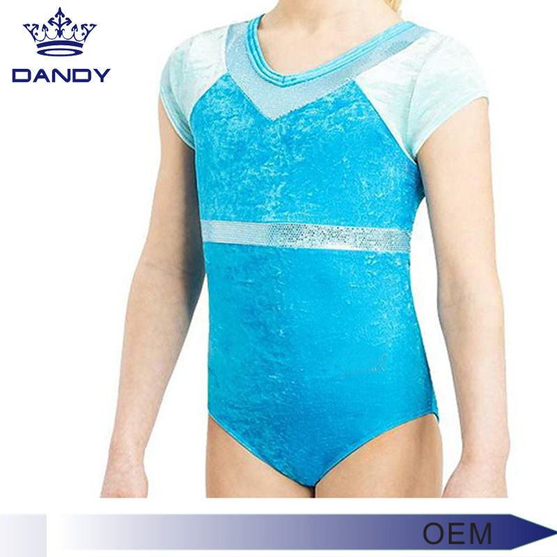 velour sleeveless gymnastics leotard