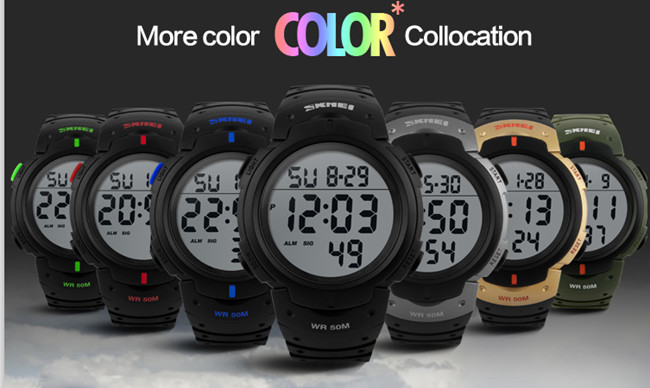 custom logo wholesale wristwatch china wholesale cheap digital waterproof plastic hand watch for man skmei 1068