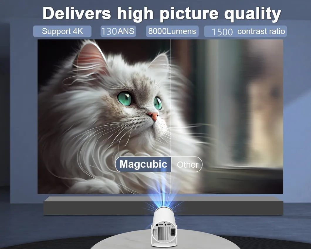 4K 1080P Support Portable WiFi6 Bluetooth 5.0 Android 12 Projector