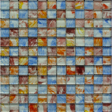 Mosaico in vetro dipinto a mano di vari colori