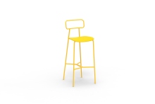 Simple Eco-Friendly Iron Bar Stool High Chair Backrest Metal Frame