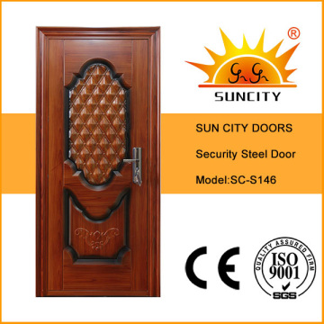Puerta de acero puerta de puerta de seguridad puerta de metal (sc-s146)