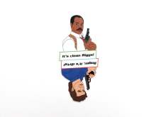 Lethal Weapon Dishwasher Magnet CLEAN DIRTY sign